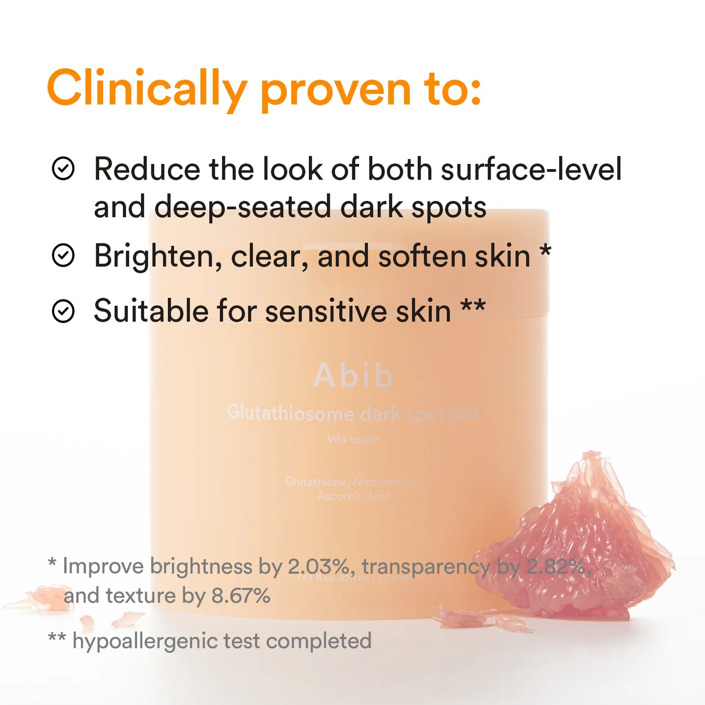 Glutathiosome donkere vlek pad Vita touch