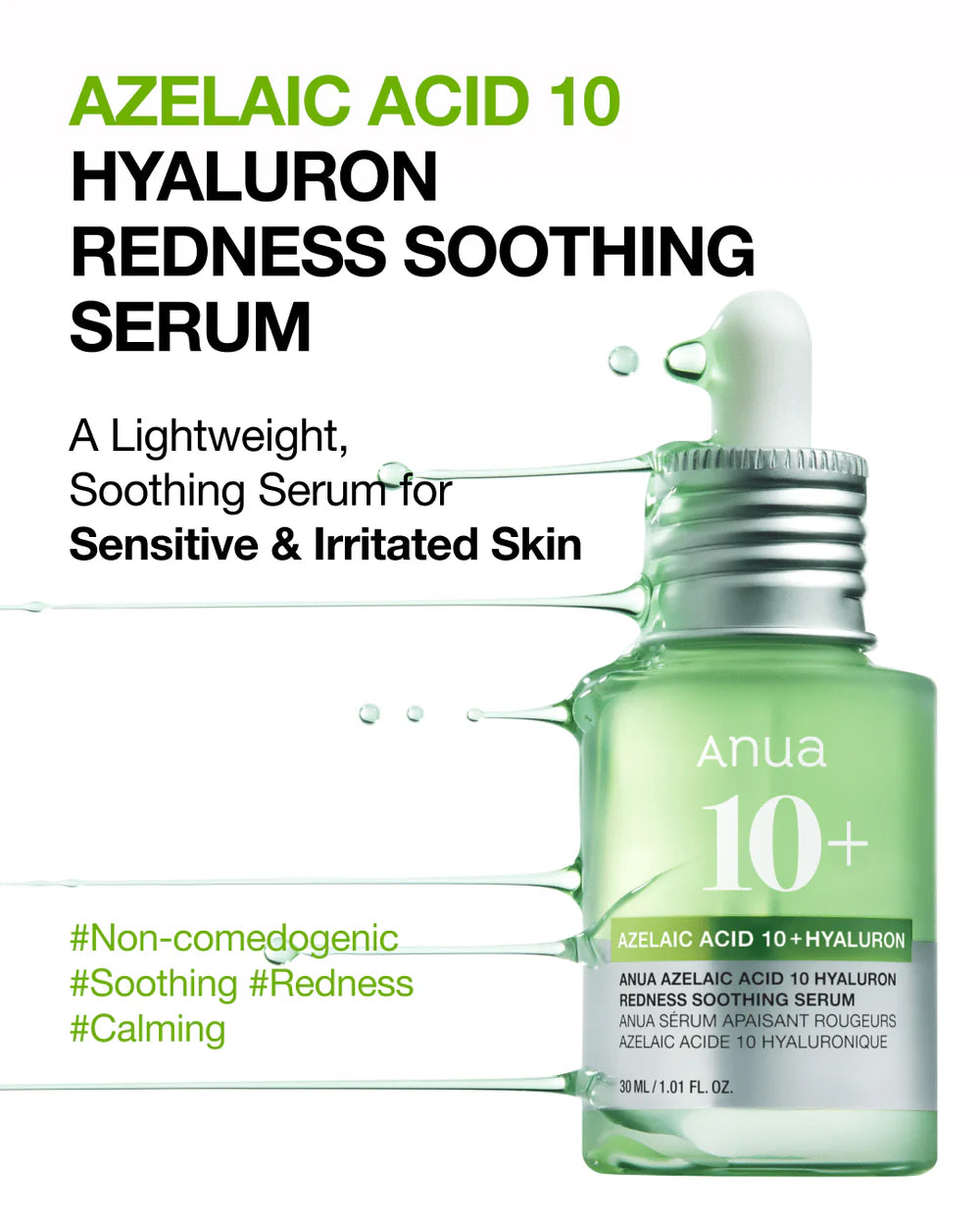 Azelaïnezuur 10 Hyaluron Roodheid Verzachtend Serum