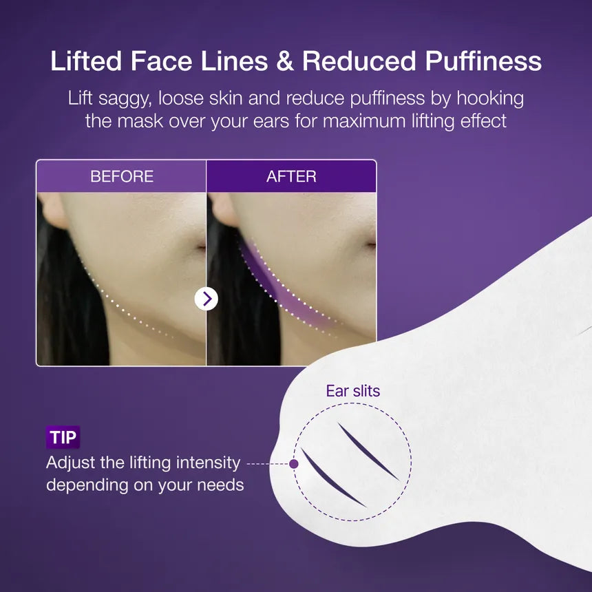 Numbuzin nr. 9 NAD Bio Lifting-sil Full Face Pack Sheet (set van 4 stuks) (+ stoffen liftband)