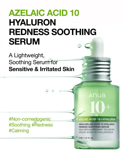 Azelaïnezuur 10 Hyaluron Roodheid Verzachtend Serum