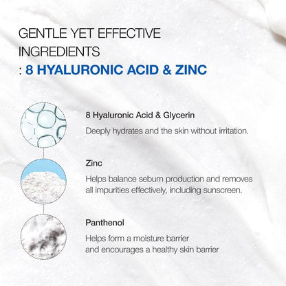 8 Hyaluronic Acid Moisturizing Gentle Gel Cleanser - K-beauty glow