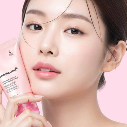 PDNR pink Caffeine Night Wrapping Mask