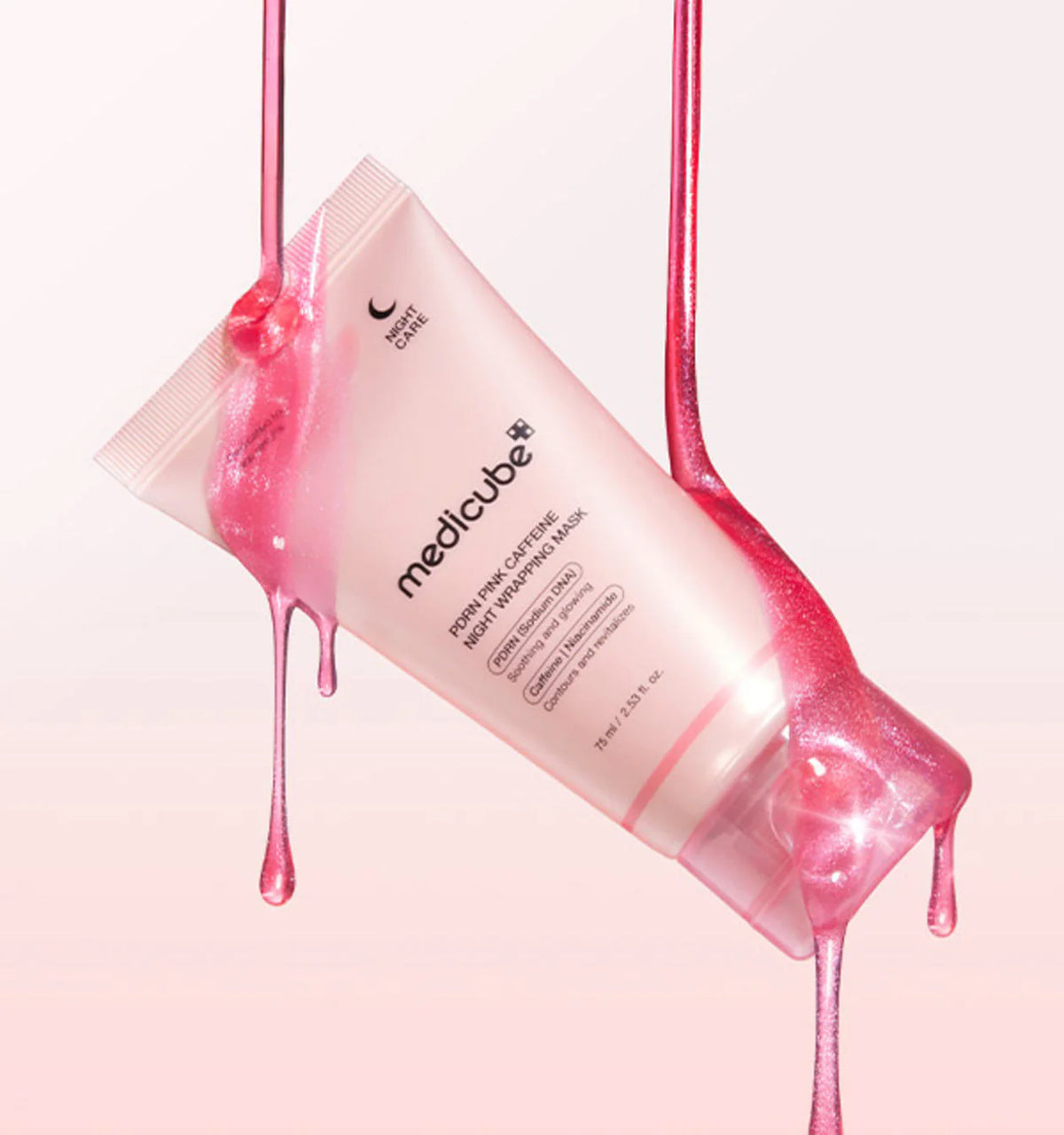 PDNR pink Caffeine Night Wrapping Mask