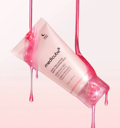 PDNR pink Caffeine Night Wrapping Mask