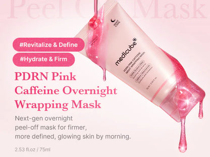 PDNR pink Caffeine Night Wrapping Mask
