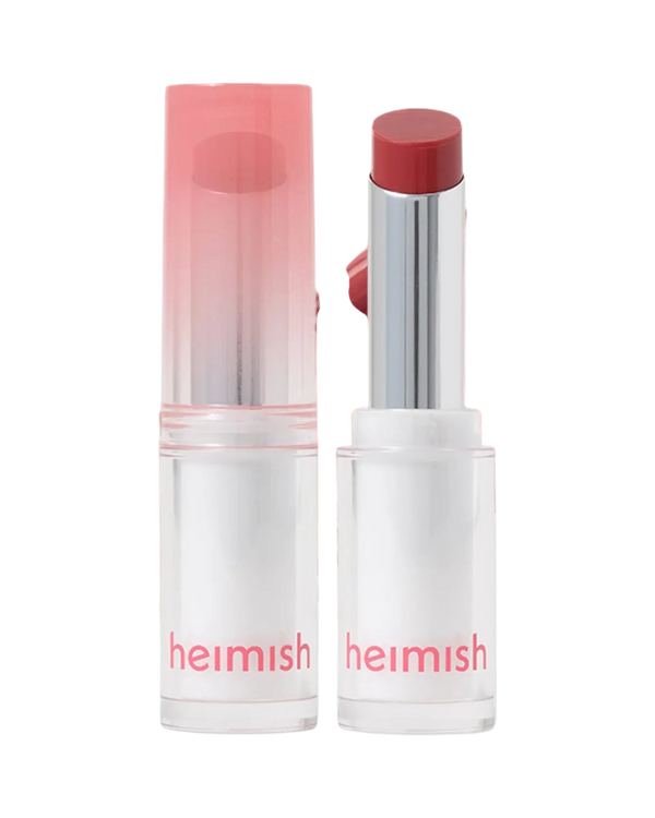 K-beauty glow Ever Glow Glaze Color Balm in een roze tint met glanzende textuur en doorzichtige verpakking