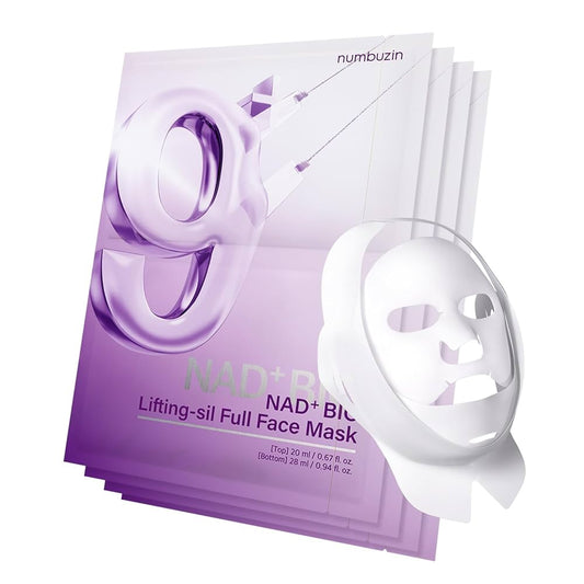 Numbuzin nr. 9 NAD Bio Lifting-sil Full Face Pack Sheet (set van 4 stuks) (+ stoffen liftband)