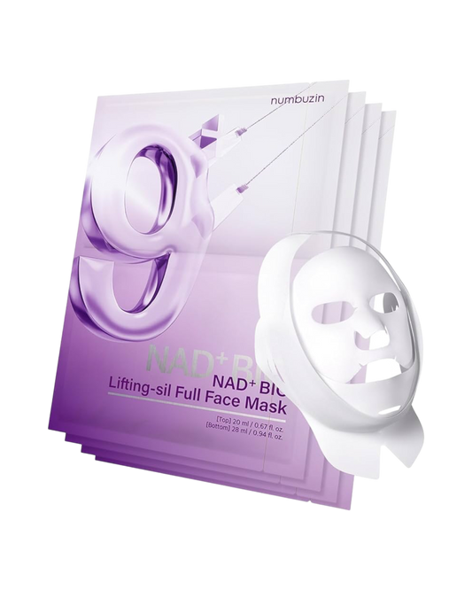 Numbuzin N° 9 NAD Bio Lifting-sil Lot de 4 feuilles pour le visage complet (+ bande de levage en tissu)