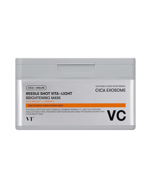 K-beauty glow Reedle Shot Vita-Light Brightening Mask verpakking met vitamine C en Cica voor een stralende huid