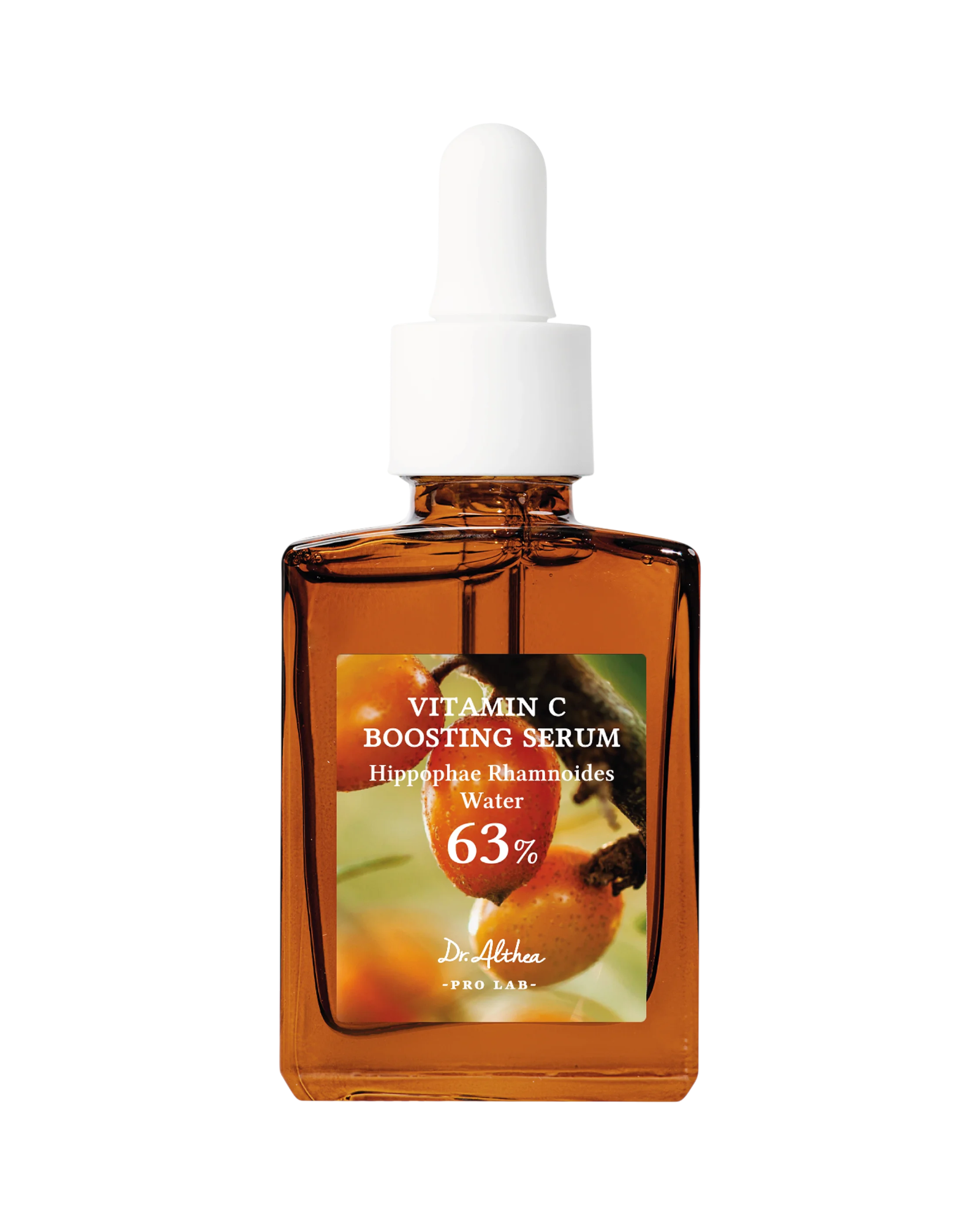 K-beauty glow Dr. Althea Vitamin C Boosting Serum met 63% duindoornwater voor een stralende huid.