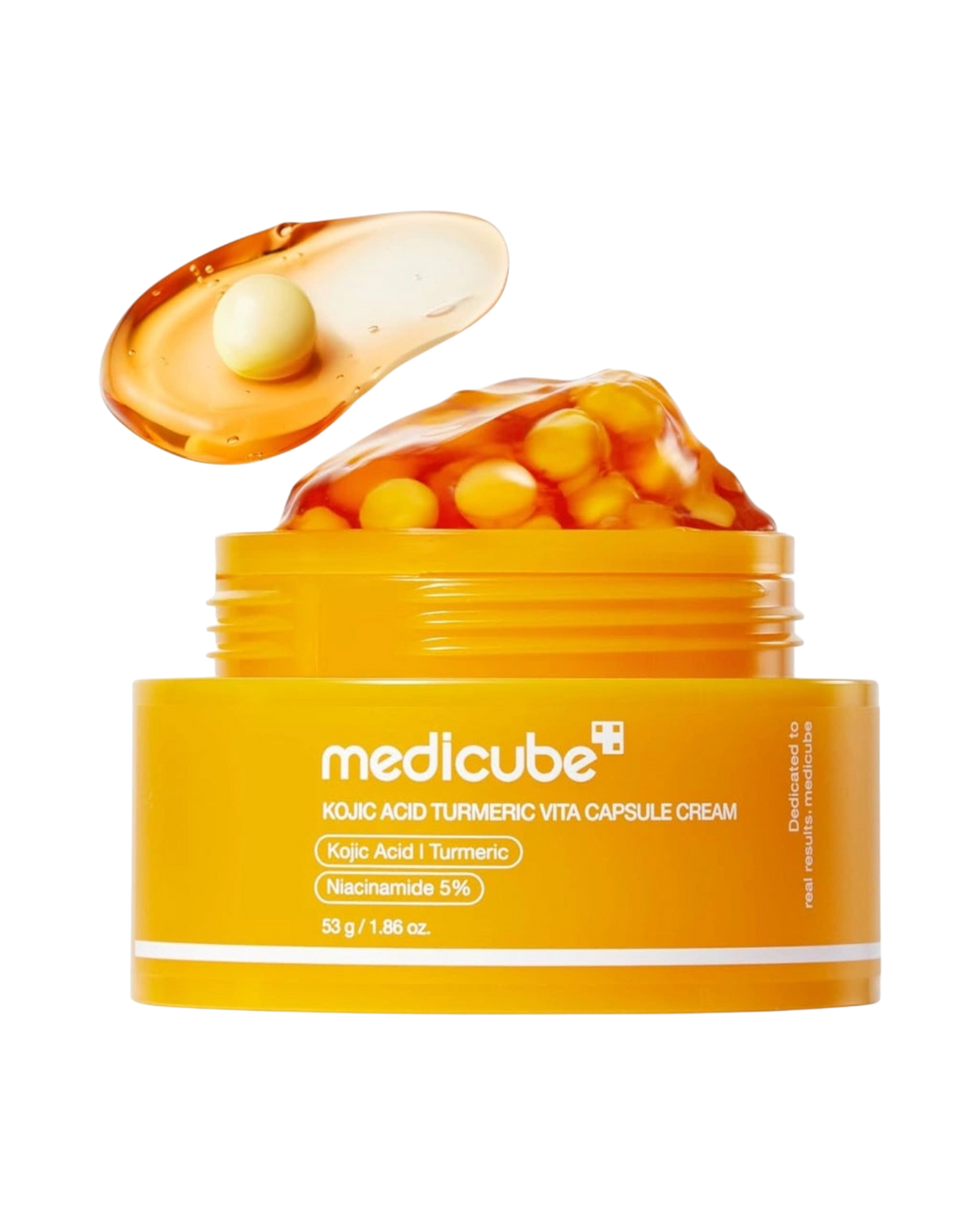 K-beauty glow Kojic Acid & Turmeric Vita Capsule Cream met capsules die op de huid smelten voor hydratatie en egalere teint.